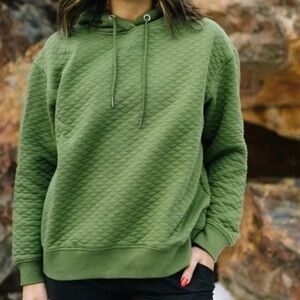 Zyia Active Pine Quilted Pullover Hoodie - Medium
